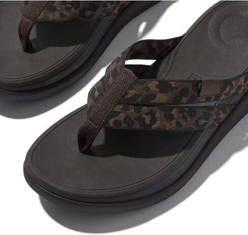 Fitflop Women F-Mode Go Leopard Wabbing Strappy Flip-Flops Wedge Sandal in Saudi Arabia