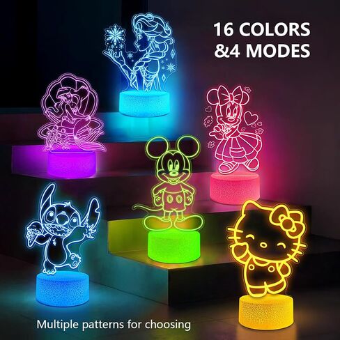 Princess Gift Night Light for Girls ، 16 لونًا قابلاً للمراقبة عن بُعد ديكور غرفة الأميرة ، لمسة ذكية 3D الوهم مصابيح لغرفة نوم الفتيات ، الأطفال المراهقين هدية حفلة عيد ميلاد in Saudi Arabia