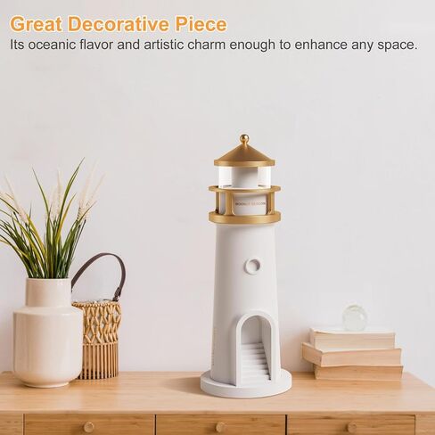 Moon Projector Lighthouse Lamp, Portable Lighthouse Decor w/Remote Control, 4 Brightness Levels & Timer, Rechargeable Moonlight Projector Night Light for Kids Bedroom Children Baby Nursery Boys in Saudi Arabia