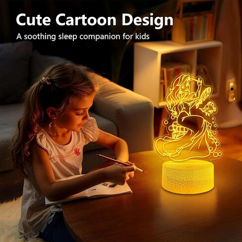 Princess Gift Night Light for Girls ، 16 لونًا قابلاً للمراقبة عن بُعد ديكور غرفة الأميرة ، لمسة ذكية 3D الوهم مصابيح لغرفة نوم الفتيات ، الأطفال المراهقين هدية حفلة عيد ميلاد in Saudi Arabia