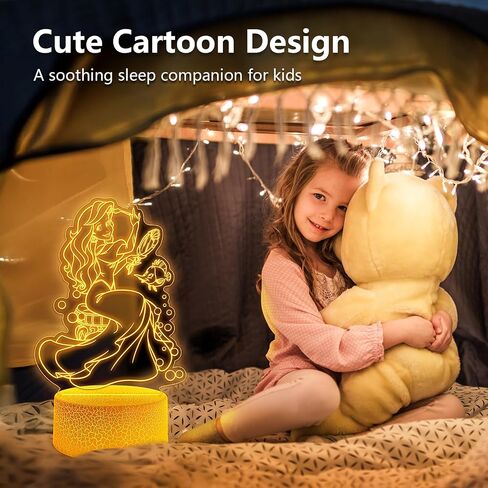 Princess Gift Night Light for Girls ، 16 لونًا قابلاً للمراقبة عن بُعد ديكور غرفة الأميرة ، لمسة ذكية 3D الوهم مصابيح لغرفة نوم الفتيات ، الأطفال المراهقين هدية حفلة عيد ميلاد in Saudi Arabia