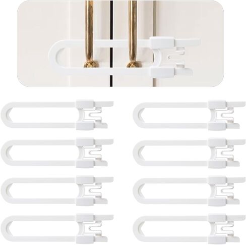 10 Pack Baby Proofing Cabinet Locks - Safeasy Adjustable U Shaped Child Safety Locks,Childproof Latches for Kitchen Bathroom Storage Cupboards Doors, Handles and Knobs (white, 10) in Kuwait