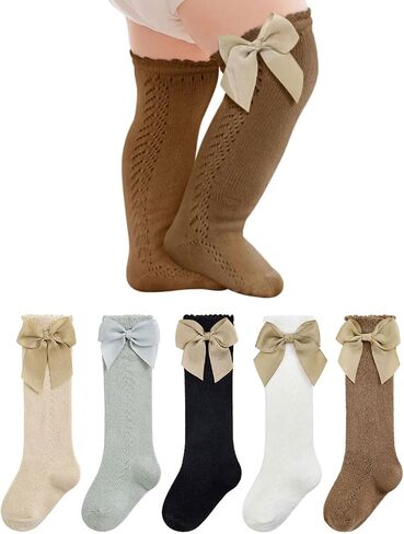 Century Star Toddler Knee High Socks طفلة طويلة الأنبوب الجوارب الجوارب الرضعية القوس القوس الجوارب in Saudi Arabia