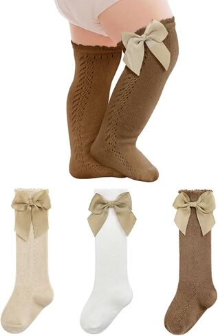 Century Star Toddler Knee High Socks طفلة طويلة الأنبوب الجوارب الجوارب الرضعية القوس القوس الجوارب in Saudi Arabia
