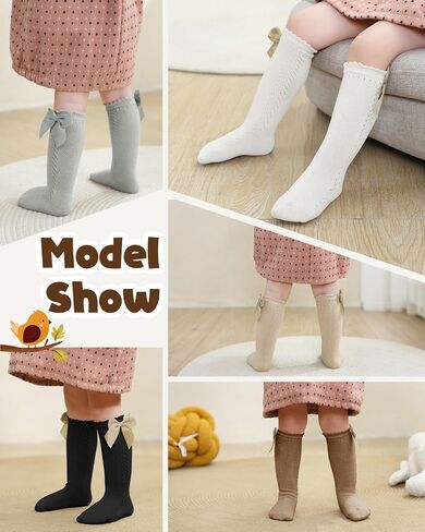 Century Star Toddler Knee High Socks طفلة طويلة الأنبوب الجوارب الجوارب الرضعية القوس القوس الجوارب in Saudi Arabia