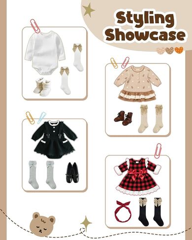 Century Star Toddler Knee High Socks طفلة طويلة الأنبوب الجوارب الجوارب الرضعية القوس القوس الجوارب in Saudi Arabia