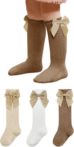 Century Star Toddler Knee High Socks طفلة طويلة الأنبوب الجوارب الجوارب الرضعية القوس القوس الجوارب in Saudi Arabia