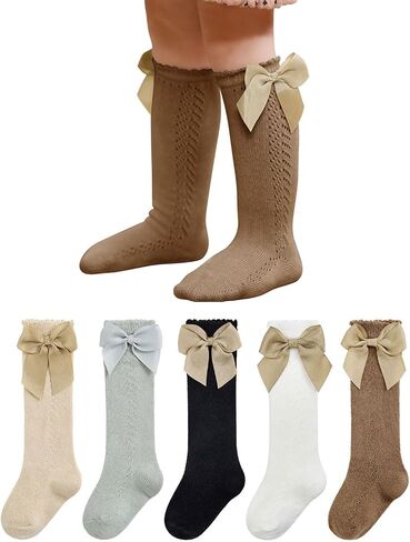 Century Star Toddler Knee High Socks طفلة طويلة الأنبوب الجوارب الجوارب الرضعية القوس القوس الجوارب in Saudi Arabia