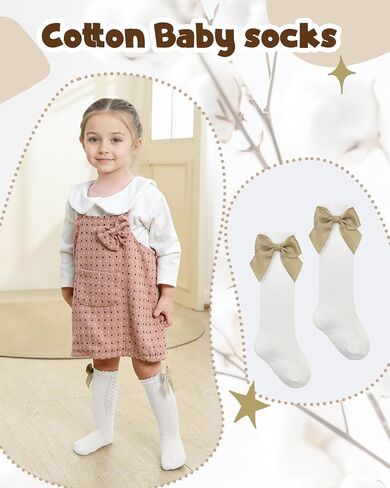 Century Star Toddler Knee High Socks طفلة طويلة الأنبوب الجوارب الجوارب الرضعية القوس القوس الجوارب in Saudi Arabia
