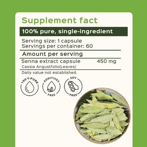bixa BOTANICAL Senna Leaves Powder (Cassia angustifolia), 1 Pound (16 Oz) - Natural Herbal Laxative | Ayurvedic Herbal Supplement to Support Digestive Function in Saudi Arabia