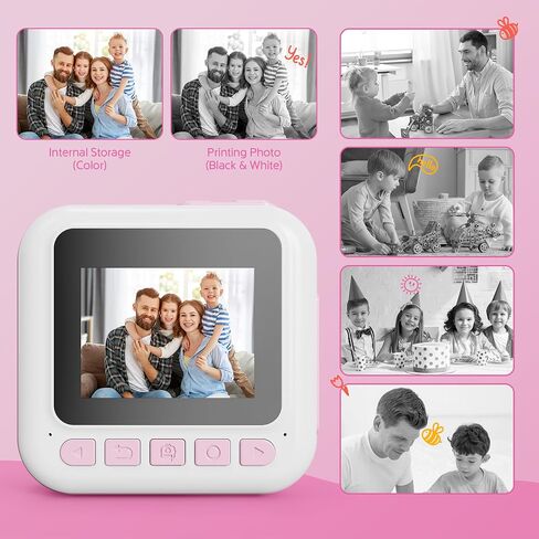 Contixo KC4 Kids Camera Print Instant Print ، Pink 2.4 "Screen Kids Digital Printing Cameras with 1080p Video ، Zoom 16x ، 32GB Storage ، Toddler Portable Travel Town in Saudi Arabia