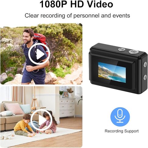 الكاميرا الرقمية المصغرة في سلسلة مفاتيح ، 1080 بكسل HD 12MP كاميرا رقمية مصغرة مع 0.96 بوصة عرض 6 مرشحات مصباح LED LED محمولة لتسجيل دراسة السفر المبتدئين (أبيض) in Kuwait