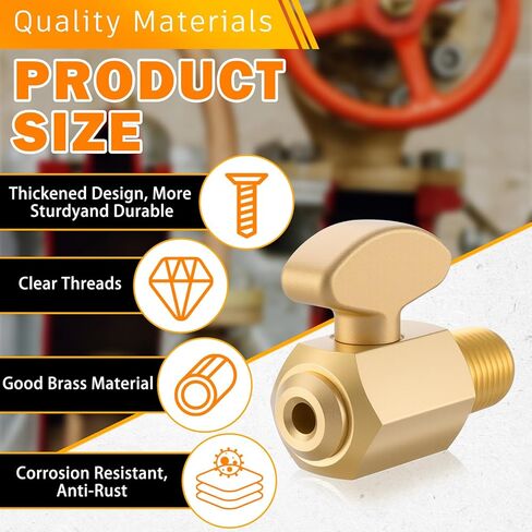 2 PCS ضاغط الهواء صمام الصمام النحاس النحاس الهواء فرامل الخزان الصرف الديك الأرض قابس الأرض COCK 1/4 "NPT الذكور دبابة فحص صمام ضاغط in Kuwait
