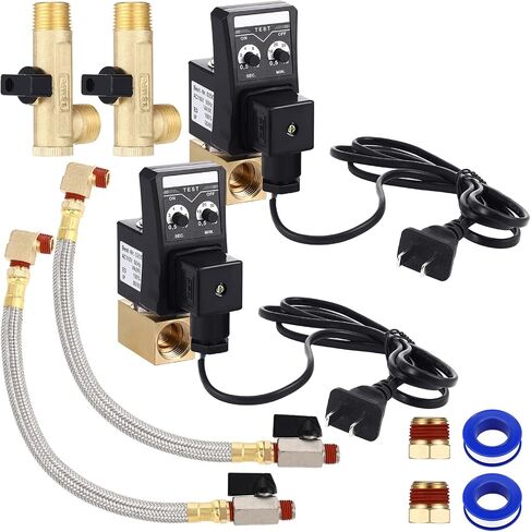Bonuci 2 Sets Electronic Drain Valve Kit Automatic, 110V Timed Tank Drain Water Valve for Air Compressed (Separating) in Saudi Arabia
