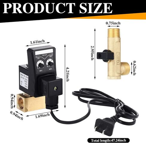 Bonuci 2 Sets Electronic Drain Valve Kit Automatic, 110V Timed Tank Drain Water Valve for Air Compressed (Separating) in Saudi Arabia