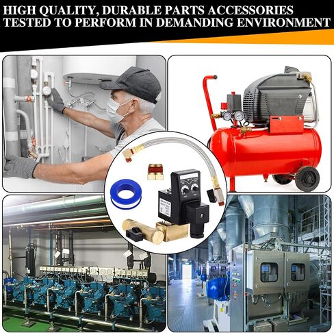 Bonuci 2 Sets Electronic Drain Valve Kit Automatic, 110V Timed Tank Drain Water Valve for Air Compressed (Separating) in Saudi Arabia