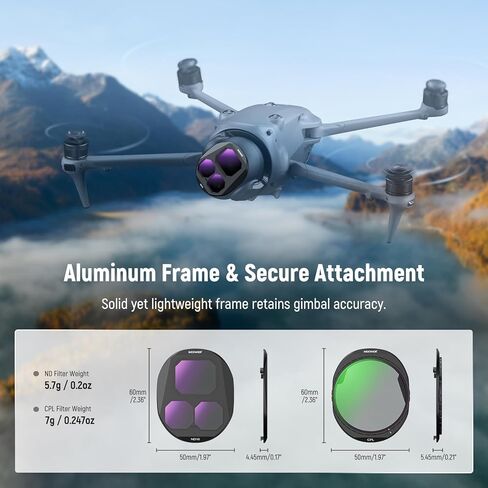 مجموعة مرشح Neewer CPL + ND متوافقة مع DJI Mavic 4 Pro (4 حزمة) ، برغي على استقطاب دائري ND8 ND16 ND32 in Kuwait