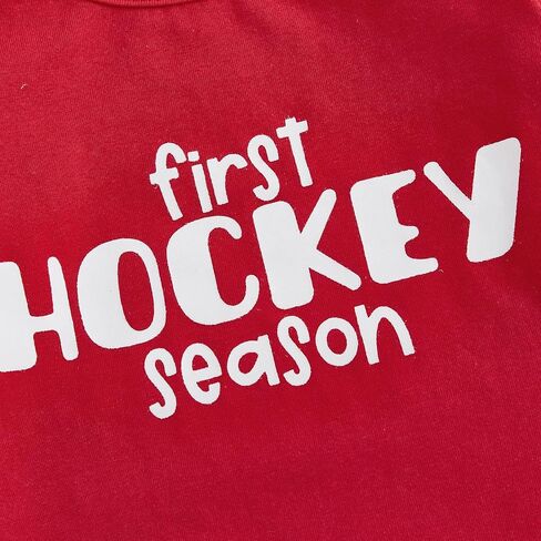 GOOCHEER Newborn Baby Boy Clothes Fall Winter Outfit Ice Hockey Long Sleeve Romper Shirt Tops Pants Hat Set in Saudi Arabia