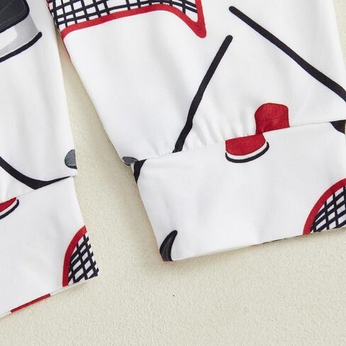 GOOCHEER Newborn Baby Boy Clothes Fall Winter Outfit Ice Hockey Long Sleeve Romper Shirt Tops Pants Hat Set in Saudi Arabia