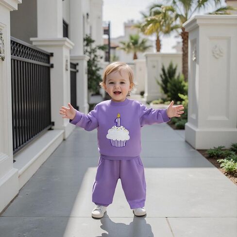 GOOCHEER Baby Boy Girl First Birthday Outfit 1 Cake Long Sleeve Pullover Sweatshirt + Long Pants Set Fall Winter Clothes in Saudi Arabia