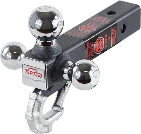 TOPTOW 64011HP مقطورة ثلاثي وصلة كروية مع خطاف وحش أسود غير لامع يناسب صندوق سحب جهاز الاستقبال 2 بوصة مع مجموعة دبوس وصلة الوصل in Kuwait