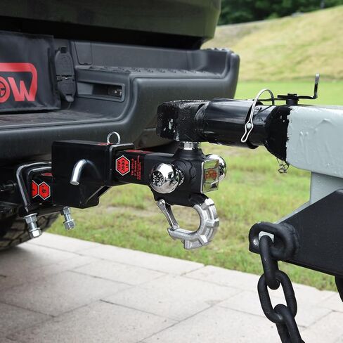 TOPTOW 64011HP مقطورة ثلاثي وصلة كروية مع خطاف وحش أسود غير لامع يناسب صندوق سحب جهاز الاستقبال 2 بوصة مع مجموعة دبوس وصلة الوصل in Kuwait