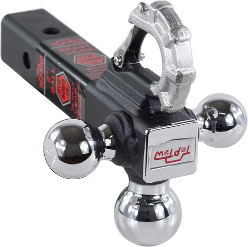 TOPTOW 64011HP مقطورة ثلاثي وصلة كروية مع خطاف وحش أسود غير لامع يناسب صندوق سحب جهاز الاستقبال 2 بوصة مع مجموعة دبوس وصلة الوصل in Kuwait