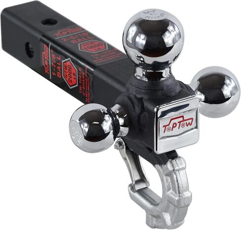 TOPTOW 64011HP مقطورة ثلاثي وصلة كروية مع خطاف وحش أسود غير لامع يناسب صندوق سحب جهاز الاستقبال 2 بوصة مع مجموعة دبوس وصلة الوصل in Kuwait
