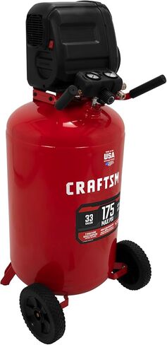 Craftsman 33 Gallon Air Compressor ، 175 Max PSI ، ضاغط الهواء المحمول ، ضاغط الهواء العمودي للاستخدام الشاق ، مثالي لمرآب المنزل وورشة العمل ، وأداء فعال وموثوق in Kuwait