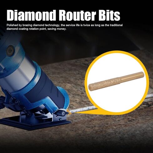 Golden Brazed Straight Shank Router Bits for Marble Granite Stone Artificial Stone in Saudi Arabia