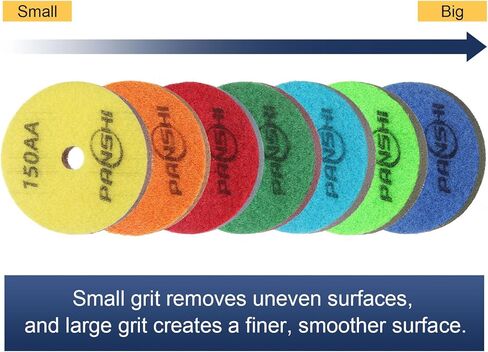 HARFINGTON Diamond Sponge Polishing Pads 4" Dia 300 Grit Emery Sand Fiber Polishing Pad Wet Use Buffing Pad for Stone Concrete Marble Grinder Polisher Buffing Wheel, Orange Brown in Saudi Arabia