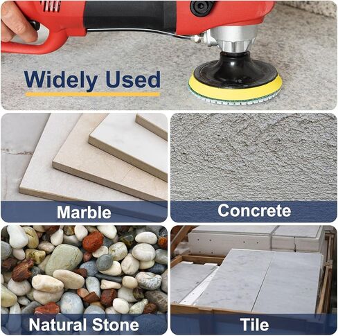 HARFINGTON Diamond Sponge Polishing Pads 4" Dia 300 Grit Emery Sand Fiber Polishing Pad Wet Use Buffing Pad for Stone Concrete Marble Grinder Polisher Buffing Wheel, Orange Brown in Saudi Arabia