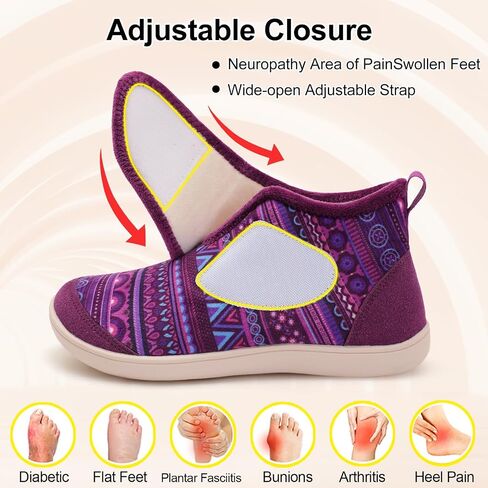 Women's Warm Slipper Boots Wide Toe Box House Shoes | Anti-slip Rubber Sole, Soft Fleece Lining, Easy Slip-On Design, Warm & Cozy Comfort, Indoor & Outdoor Wear in Saudi Arabia