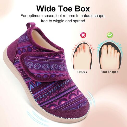 Women's Warm Slipper Boots Wide Toe Box House Shoes | Anti-slip Rubber Sole, Soft Fleece Lining, Easy Slip-On Design, Warm & Cozy Comfort, Indoor & Outdoor Wear in Saudi Arabia