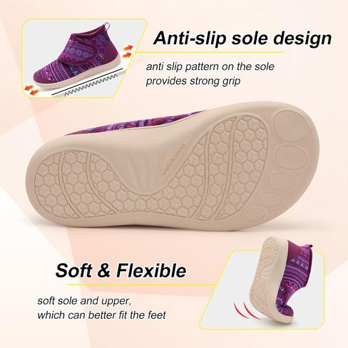Women's Warm Slipper Boots Wide Toe Box House Shoes | Anti-slip Rubber Sole, Soft Fleece Lining, Easy Slip-On Design, Warm & Cozy Comfort, Indoor & Outdoor Wear in Saudi Arabia