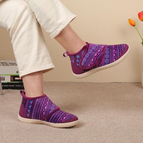 Women's Warm Slipper Boots Wide Toe Box House Shoes | Anti-slip Rubber Sole, Soft Fleece Lining, Easy Slip-On Design, Warm & Cozy Comfort, Indoor & Outdoor Wear in Saudi Arabia