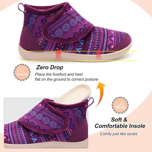 Women's Warm Slipper Boots Wide Toe Box House Shoes | Anti-slip Rubber Sole, Soft Fleece Lining, Easy Slip-On Design, Warm & Cozy Comfort, Indoor & Outdoor Wear in Saudi Arabia