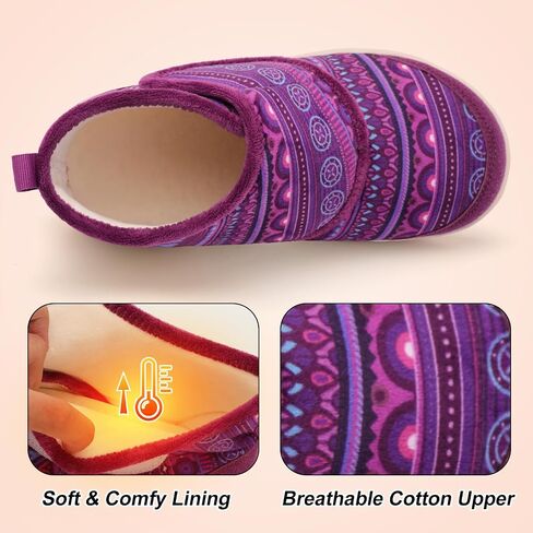 Women's Warm Slipper Boots Wide Toe Box House Shoes | Anti-slip Rubber Sole, Soft Fleece Lining, Easy Slip-On Design, Warm & Cozy Comfort, Indoor & Outdoor Wear in Saudi Arabia