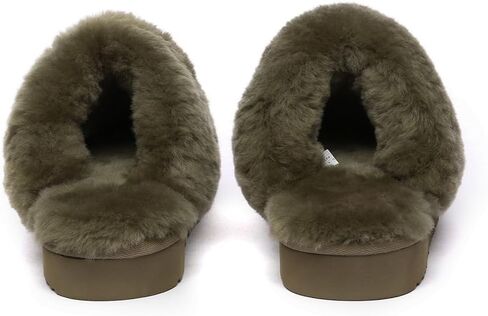 Women Raven Slippers Womens Warm Winter Sheepskin Suede Mule in Saudi Arabia