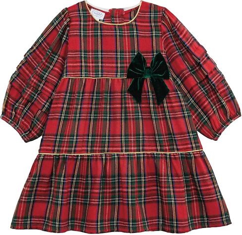Mud Pie Baby Girls Kids Christmas Tartan Tier Dress in Saudi Arabia