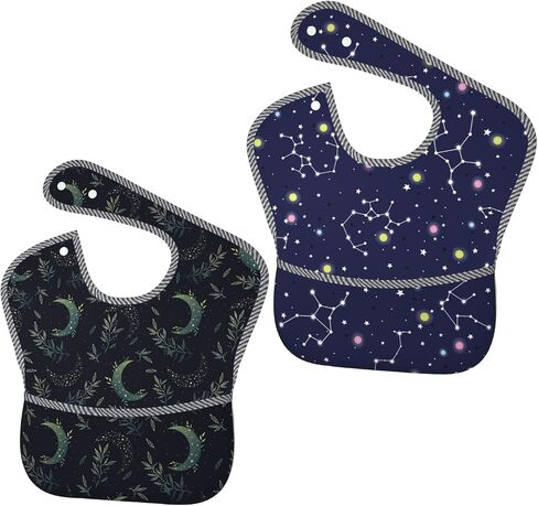 Kawaii Frog Seamless Cute Baby Bibs Set Of 2 Packs For 6-24 Months Waterproof Washable Fabric For Boys Girls in Saudi Arabia