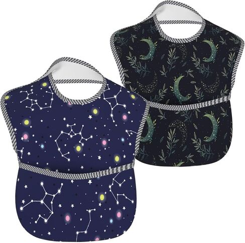 Kawaii Frog Seamless Cute Baby Bibs Set Of 2 Packs For 6-24 Months Waterproof Washable Fabric For Boys Girls in Saudi Arabia