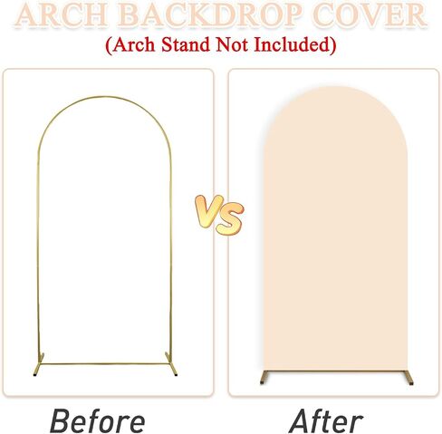 Yellow 7.2FT Stretchable Polyester & Spandex Arch Cover - Backdrop for Wedding, Baby Shower, Garden Decor, Chiara Stand Frame in Kuwait