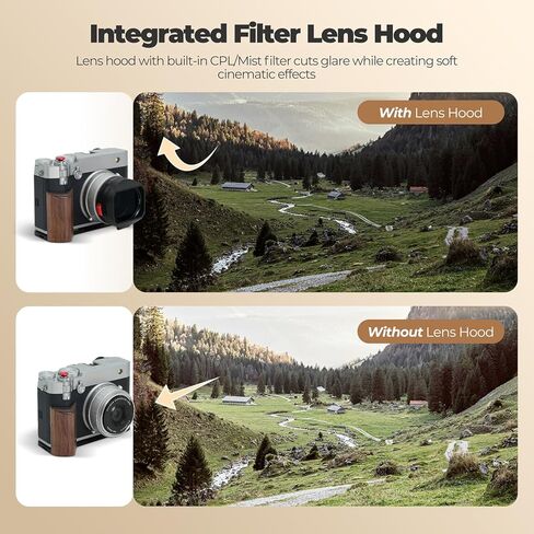 Freewell The Real Lens Hood - CPL/Mist Filter, Flipable, Touchless Operation for Fuji GFX100RF (Black) in Saudi Arabia