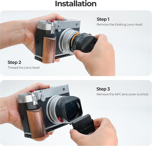 Freewell The Real Lens Hood - CPL/Mist Filter, Flipable, Touchless Operation for Fuji GFX100RF (Black) in Saudi Arabia