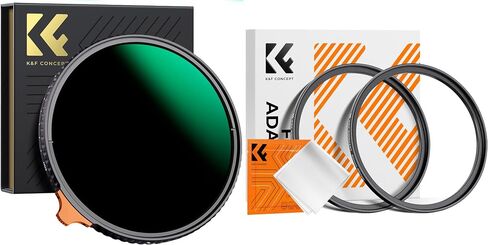 82mm Variable ND3-1000 Lens Filter & 77-82mm (2PCS) Step Up Filter Adapter Rings Kit, for 77mm Lens Add 82mm Filter in Saudi Arabia