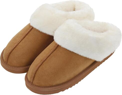 Womens Fluffy Slippers Fuzzy Memory Foam Indoor/Outdoor Shoes Warm Winter House Shoes in Kuwait