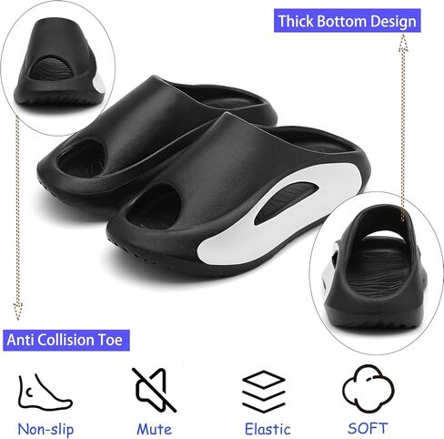 Slide Sandals Men Women Platform Sandals With Comfortable Pillow Slippers Non-Slip Lightweight Shower Shoes in Kuwait