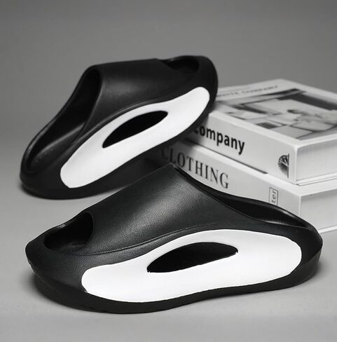 Slide Sandals Men Women Platform Sandals With Comfortable Pillow Slippers Non-Slip Lightweight Shower Shoes in Kuwait
