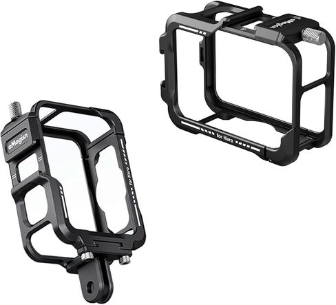 حالة الإطار المعدني - VER أساسي لسكن الإطار الواقي GoPro Hero13 مع غطاء عدسة السيليكون ، قفص إطار سبيكة الألومنيوم مع مخلب جبل مغناطيسي 2 in Kuwait